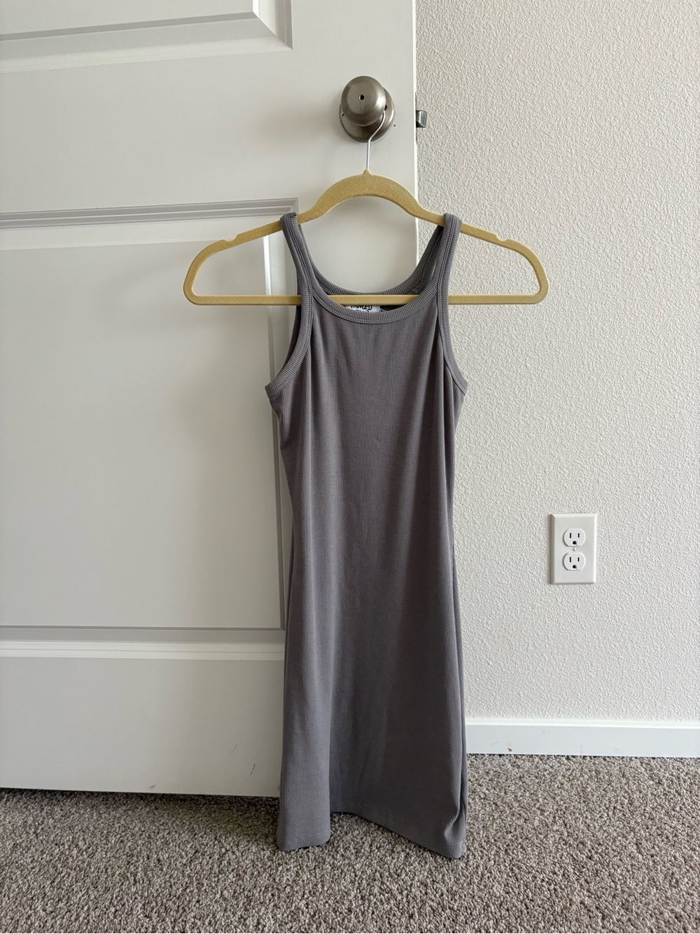 Princess Polly Everyday Ribbed Tank Dress - Gray